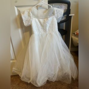 Azazie white flower girl dress